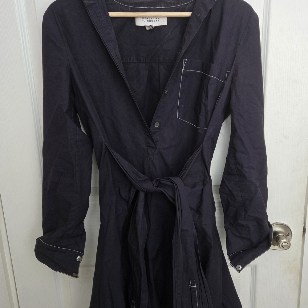 Derek Lam Tie Front Shirt Dress